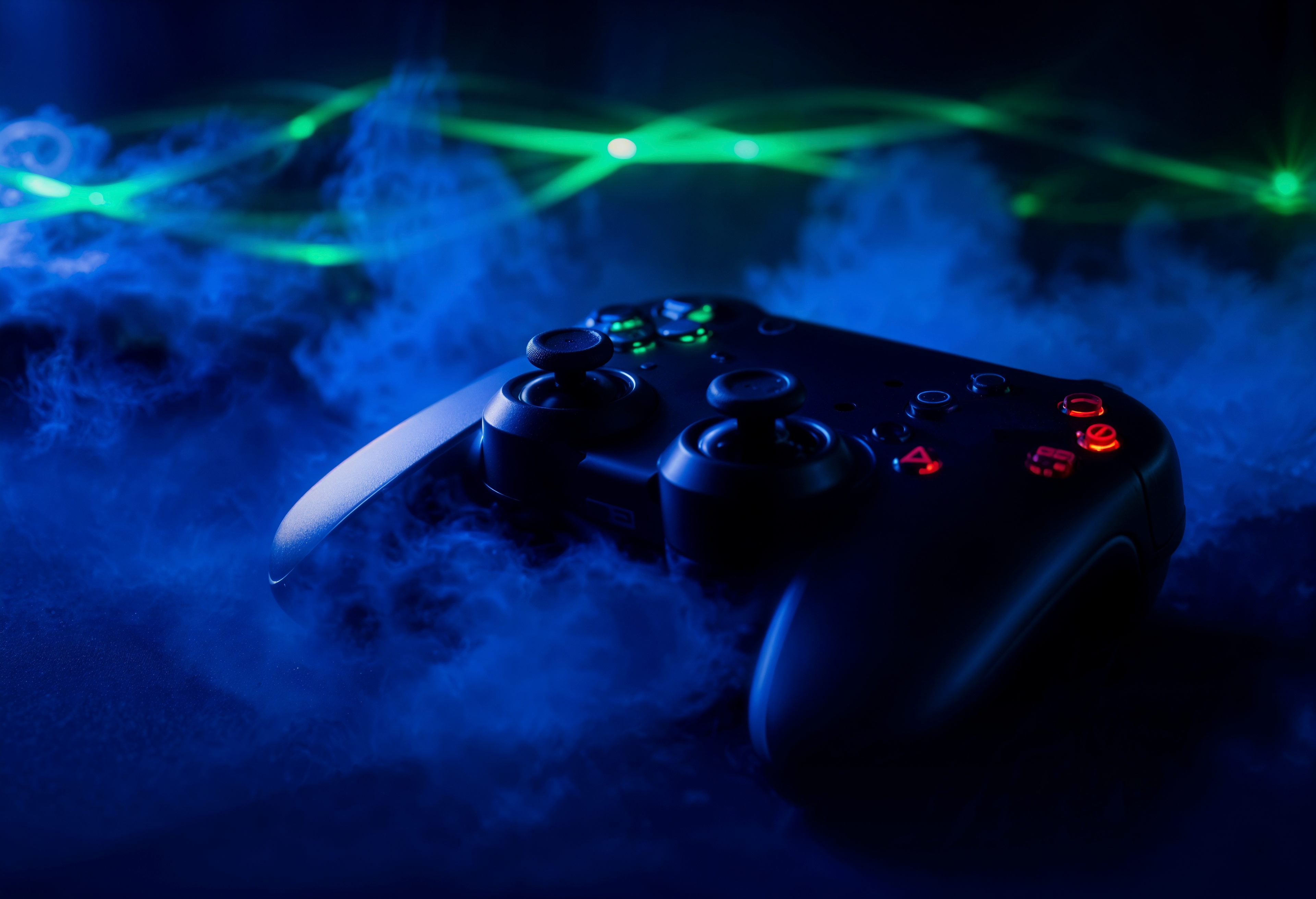 Gaming controller with neon lights